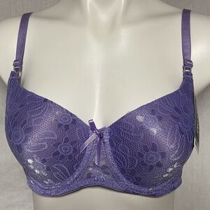 Mamia Bra Lace Lingerie Purple Lilac 38C NEW
